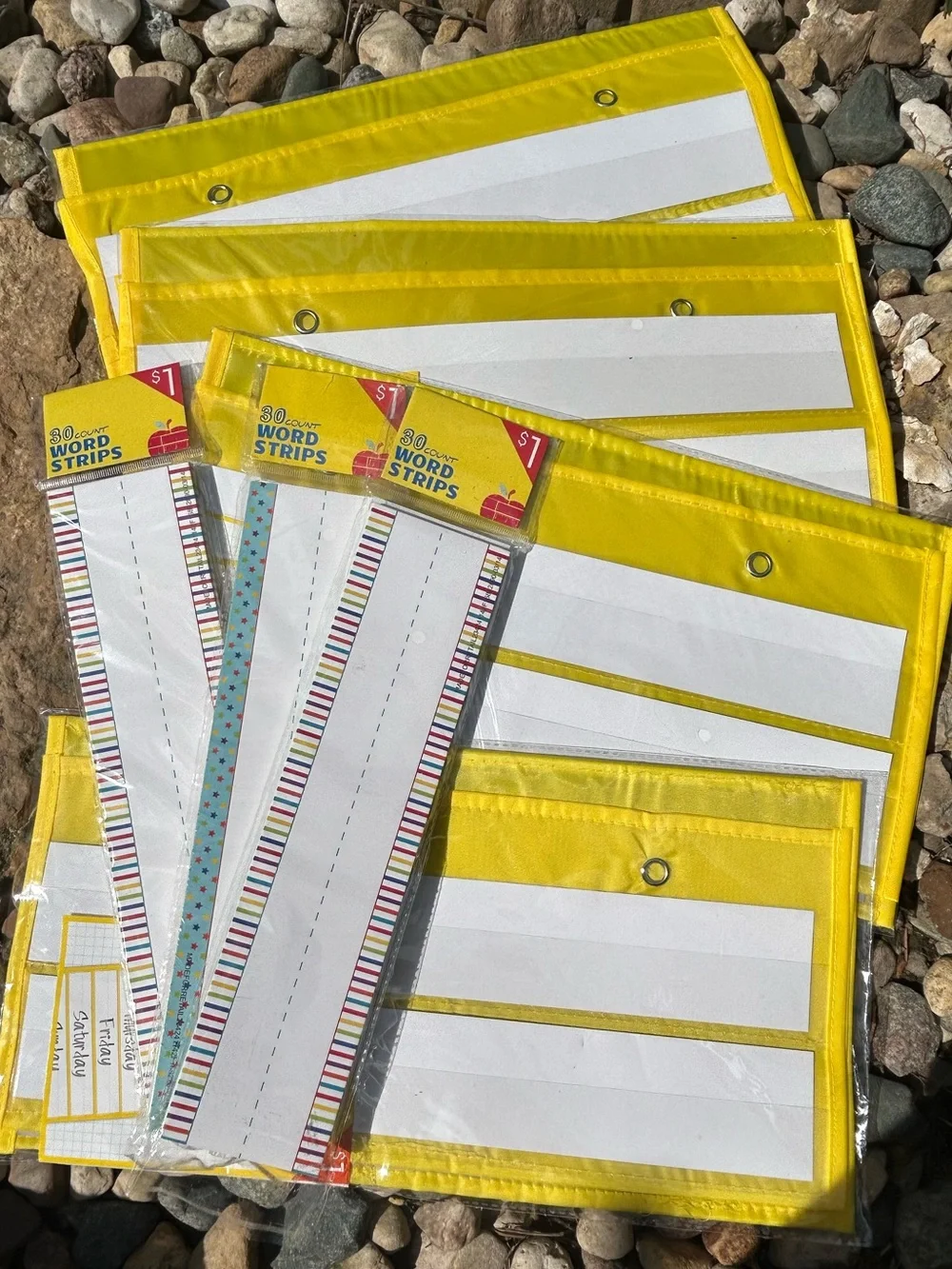 Yellow Pocket Charts and Word Strips Classroom Set from Target NEW